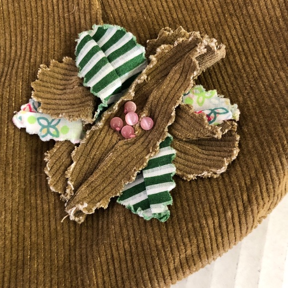 LiLu Very Cute Fun Tan Corduroy Floral Purse Bag - Picture 7 of 11